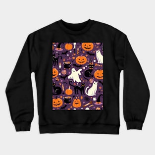 Retro Halloween Pattern Crewneck Sweatshirt